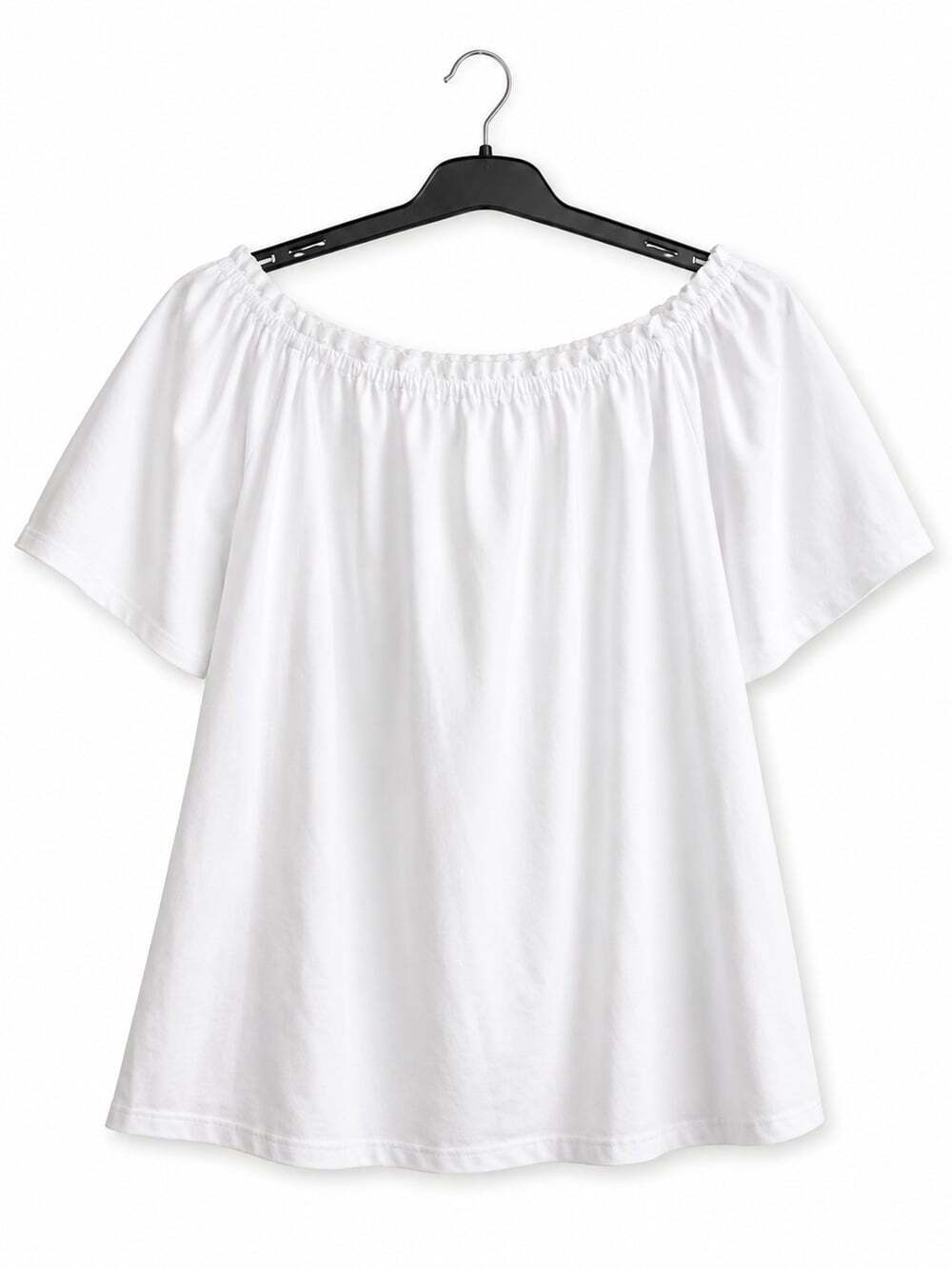 Jude Connally White Off-Shoulder Ruffle Sleeve Top Small New Excellent T20 - Picture 4 of 7